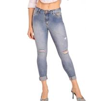 Calça Feminina Max Denim 019 6329 Skinny Cós Médio Up Premium