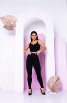 Calça Feminina Modeladora Cintura Clta Canelada 3D comfort