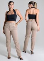 Calça Feminina Modelagem Reta Sawary Linha Alfaiataria Clássica