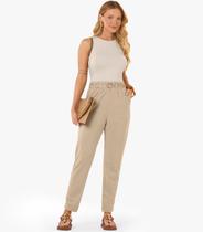 Calça Feminina Moletinho Maquinetado Linho Rovitex Marrom Calça Feminina Moletinho Maquinetado Linho Rovitex Marrom