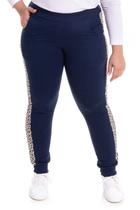 Calça Feminina Moletom c/ Detalhe em Onça Calça Feminina Moletom c/ Detalhe em Onça
