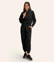 Calça Feminina Moletom Jogger Básico Endless Preto