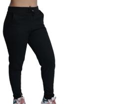 Calça Feminina Moletom Lisa Modelo Slim Punho