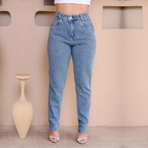 Calça Feminina Mom 100 Marmorizada Com Novo Brilho Strass Calça Feminina Mom 100 Marmorizada Com Novo Brilho Strass