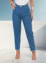 Calça Feminina Mom Com A Barra Dobrada