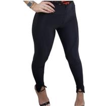Calça Feminina Montaria Modelo Prada Com Ziper E Bolsos
