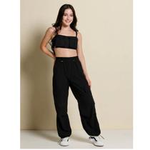 Calça Feminina Nylon Parachute BANANA DANGER Tamanho:20Cor:Preto Calça Feminina Nylon Parachute BANANA DANGER Tamanho:20Cor:Preto