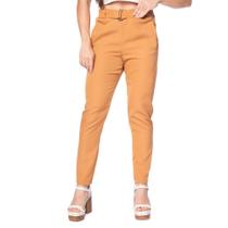 Calça Feminina Olho Fatal Alfaiataria Cintura Alta Caramelo