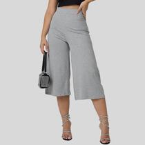 Calça Feminina Pantacourt Lisa Cinza