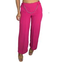 Calça Feminina Pantalona Alfaiataria Social Wide Leg