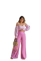 Calça Feminina Pantalona Cintura Alta Blogueira Papilloo Calça Feminina Pantalona Cintura Alta Blogueira Papilloo