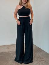 Calça Feminina Pantalona Cos Alto Lisa Bianca