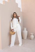 Calça Feminina Pantalona Detalhe Laise Luxo Exclusiva Calça Feminina Pantalona Detalhe Laise Luxo Exclusiva