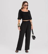 Calça Feminina Pantalona Dianna Preto Calça Feminina Pantalona Dianna Preto