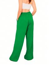 Calça Feminina Pantalona Duna Alfaiataria Social com Elastico Cós alto G1 G2 G3 Moda Wide Leg Cintu