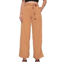 Calça Feminina Pantalona Elástico na Cintura com Cinto - Z0001