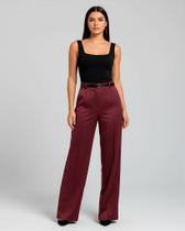Calça Feminina Pantalona em Alfaiataria com Cinto Natasha