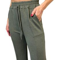 Calça Feminina Pantalona Lanzinha Cintura Elastica com Bolso