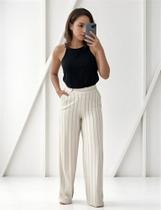 Calça Feminina Pantalona Listras Calça Feminina Pantalona Listras