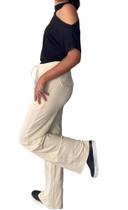 Calça Feminina Pantalona Moletinho Lycra Cintura Alta Bolso Calça Feminina Pantalona Moletinho Lycra Cintura Alta Bolso