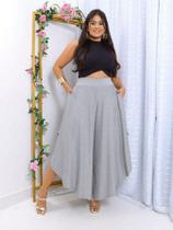 Calça Feminina Pantalona Pantacourt Godê Em Viscolycra Malha Veste Tamanho Grande
