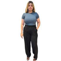 Calça Feminina Pantalona Tecido Duna Cintura Alta C/elastico Calça Feminina Pantalona Tecido Duna Cintura Alta C/elastico