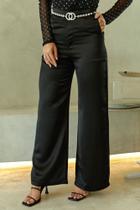 Calça feminina pantalona tufi preto Calça feminina pantalona tufi preto