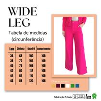 Calça Feminina Pantalona Wide Leg Cintura Alta Cores Premium