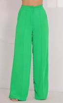 Calça Feminina Pantalona Wide Leg Duna com Botão