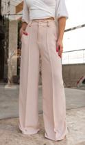 Calça Feminina Pantalona Wide Leg Duna com Botão Calça Feminina Pantalona Wide Leg Duna com Botão