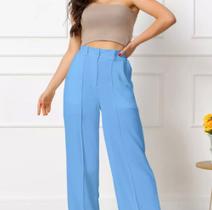 Calça Feminina Pantalona Wide Leg Duna com Botão Calça Feminina Pantalona Wide Leg Duna com Botão