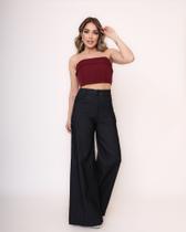 Calça Feminina Pantalona Wide Leg Modelo De Boca Larga