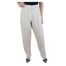 Calça Feminina Parado no Ar Plus Size Linho Bege - 85033 Calça Feminina Parado no Ar Plus Size Linho Bege - 85033
