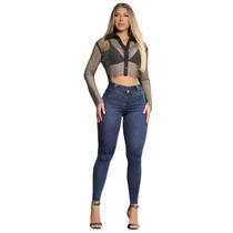 Calça Feminina Pit Bull Jeans Skinny Escura - 87238