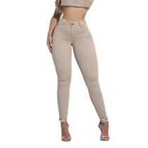 Calça Feminina Pit Bull Jeans Skinny Hot Pants Bege - 86369