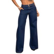 Calça Feminina Pit Bull Wide Leg Com Cinto E Bojo 67057