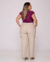 Calça Feminina Plus Size Cargo Confort