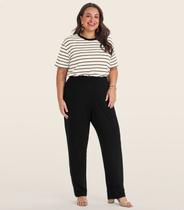 Calça Feminina Plus Size Em Molecotton Secret Glam Preto Calça Feminina Plus Size Em Molecotton Secret Glam Preto