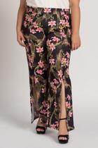 Calça Feminina Plus Size Estampada Tecido Confort Cós Elástico Fenda Pernas - Serena