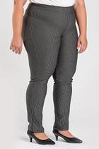 Calça Feminina Plus Size Malha Jacquard e Cós Largo - Serena