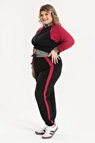 Calça Feminina Plus Size Molecotton Detalhe Cós e Faixa Lateral - Serena