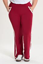 Calça Feminina Plus Size Molecotton Faixa Contrastante E Bolso - Serena Calça Feminina Plus Size Molecotton Faixa Contrastante E Bolso - Serena