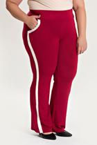 Calça Feminina Plus Size Molecotton Faixa Contrastante E Bolso - Serena