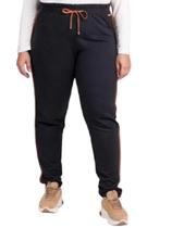 Calça Feminina Plus Size Moleton Peluciado Cereja Rosa