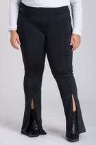 Calça Feminina Plus Size Montaria Flare Abertura Frente Cós Alto Largo - Serena Calça Feminina Plus Size Montaria Flare Abertura Frente Cós Alto Largo - Serena