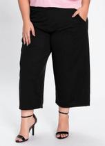 Calça Feminina Plus Size Pantacourt Cintura Alta Com Bolsos Calça Feminina Plus Size Pantacourt Cintura Alta Com Bolsos