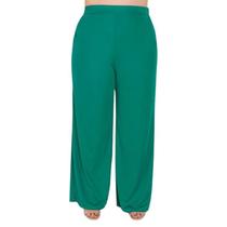 Calça Feminina Plus Size Pantalona Estampada Cintura Alta