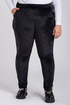 Calça Feminina Plus Size Plush Canelado Bolsos na Frente Cós Elástico - Serena