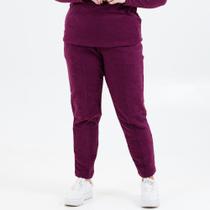 Calça Feminina Plush Bouclê Flanelado de Inverno Plus Size Básica 20224A