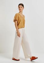 Calça Feminina Reta Cintura Alta Com Linho - Hering Calça Feminina Reta Cintura Alta Com Linho - Hering